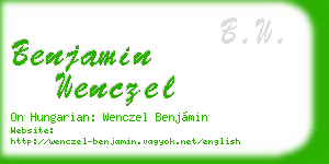 benjamin wenczel business card